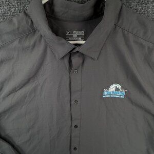 Under Armour Button Up Shirt Men Long Sleeve Gray 2XL Loose Got Heat Gear Adult